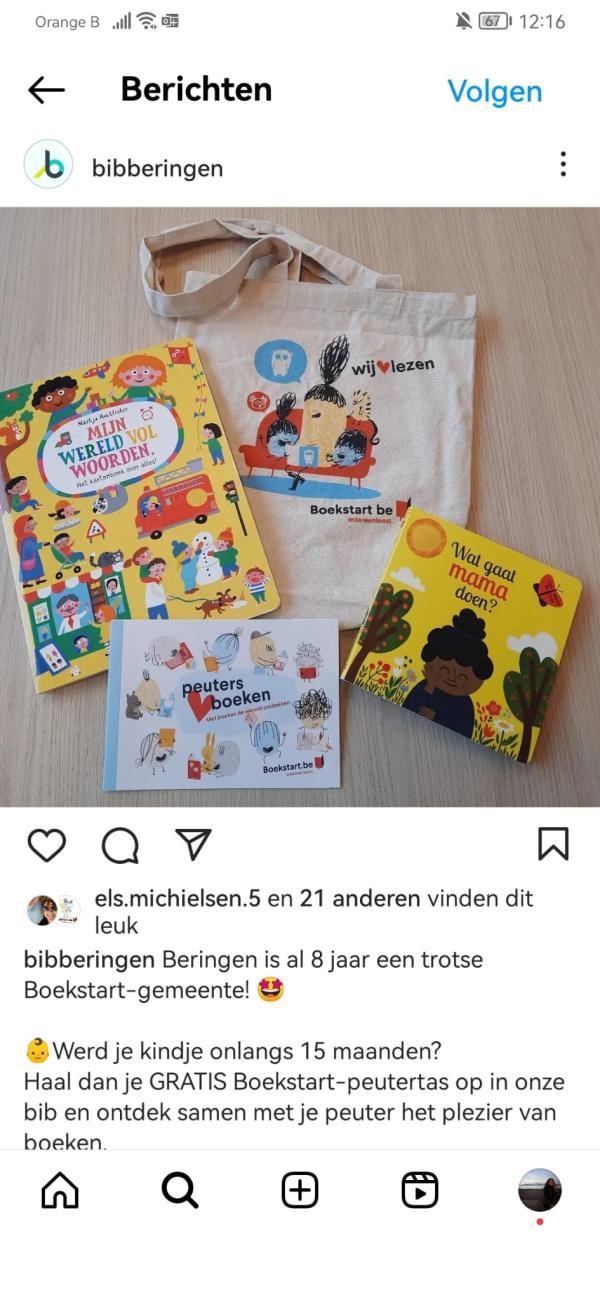 Boekstart op social media in Beringen